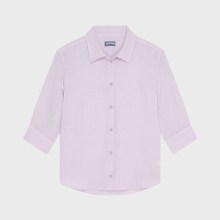 Vilebrequin - Damen-leinenbluse In Unifarben - Hemd - Laurane - Violett - Größe XS Vilebrequin - Damen-leinenbluse In Unifarben - Hemd - Laurane - Violett - Größe XS