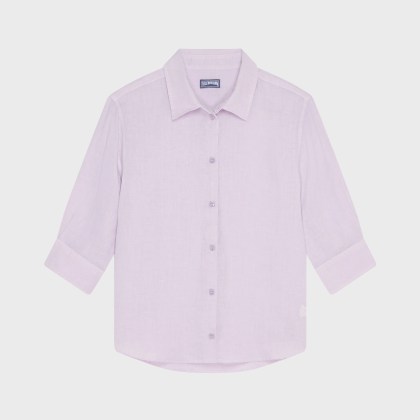 Vilebrequin - Damen-leinenbluse In Unifarben - Hemd - Laurane - Violett - Größe S Vilebrequin - Damen-leinenbluse In Unifarben - Hemd - Laurane - Violett - Größe S