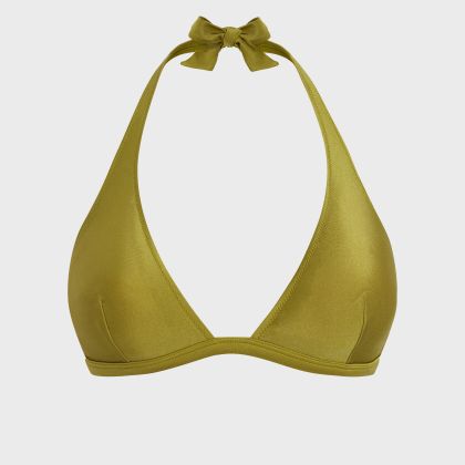 Vilebrequin - Shiny Solid Neckholder-bikinioberteil Für Damen - Bademode - Fleche - Grün - Größe XL Vilebrequin - Shiny Solid Neckholder-bikinioberteil Für Damen - Bademode - Fleche - Grün - Größe XL
