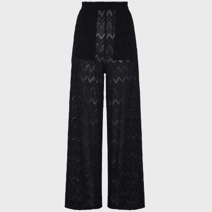 Vilebrequin - Mesh-hose Mit Weitem Bein Für Damen - Hose - Line - Schwarz - Größe S Vilebrequin - Mesh-hose Mit Weitem Bein Für Damen - Hose - Line - Schwarz - Größe S