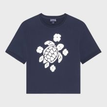 Vilebrequin - Verkürztes T-shirt Mit Glänzendem Schildkröten-print Für Mädchen - T-shirt - Galathe - Blau - Größe 4 Vilebrequin - Verkürztes T-shirt Mit Glänzendem Schildkröten-print Für Mädchen - T-shirt - Galathe - Blau - Größe 4