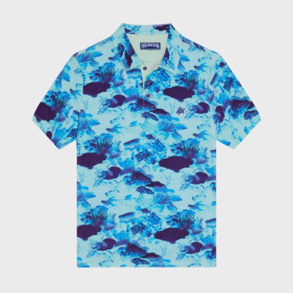 Vilebrequin - Coral Reef Polohemd Aus Frottee Für Herren - Polohemd - Phoenix - Blau - Größe XXXL Vilebrequin - Coral Reef Polohemd Aus Frottee Für Herren - Polohemd - Phoenix - Blau - Größe XXXL