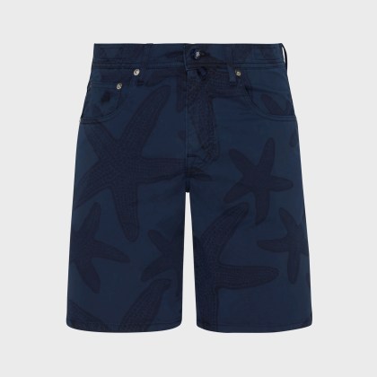 Vilebrequin - Gabardine-bermudashorts Mit Starfish Darkening-print Für Herren - Bermuda - Garonne - Blau - Größe 34 Vilebrequin - Gabardine-bermudashorts Mit Starfish Darkening-print Für Herren - Bermuda - Garonne - Blau - Größe 34