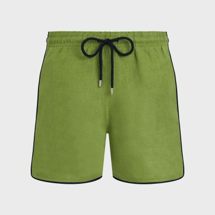 Vilebrequin - Solid Badeshorts Aus Leinen Für Herren - Bademode - Mallorca - Grün - Größe XXXL Vilebrequin - Solid Badeshorts Aus Leinen Für Herren - Bademode - Mallorca - Grün - Größe XXXL