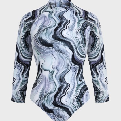 Vilebrequin - Einteiliger Marble Rashguard Mit Uv-schutz Für Damen - Rashguard - Lexane - Weiss - Größe L Vilebrequin - Einteiliger Marble Rashguard Mit Uv-schutz Für Damen - Rashguard - Lexane - Weiss - Größe L