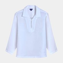 Vilebrequin - Einfarbige Leinen-vareuse Für Herren - Hemd - Comores - Weiss - Größe M Vilebrequin - Einfarbige Leinen-vareuse Für Herren - Hemd - Comores - Weiss - Größe M