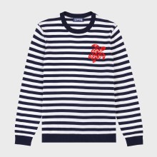 Vilebrequin - Gestreifter Baumwollpullover Mit Rundhalsausschnitt Für Herren - Pullover - Porcros - Blau - Größe XXL Vilebrequin - Gestreifter Baumwollpullover Mit Rundhalsausschnitt Für Herren - Pullover - Porcros - Blau - Größe XXL