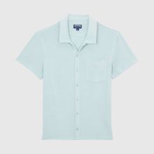 Vilebrequin - Solid Unisex-bowling-hemd Aus Baumwolle - Hemd - Charli - Blau - Größe XXL Vilebrequin - Solid Unisex-bowling-hemd Aus Baumwolle - Hemd - Charli - Blau - Größe XXL