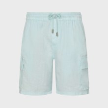 Vilebrequin - Natural Dye Leinen-bermudashorts Mit Cargotaschen Für Herren - Bermuda - Baie - Blau - Größe M Vilebrequin - Natural Dye Leinen-bermudashorts Mit Cargotaschen Für Herren - Bermuda - Baie - Blau - Größe M