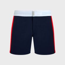 Vilebrequin - Color Block Stretch-badeshorts Mit Flachem Bund Für Herren - Bademode - Merle - Blau - Größe M Vilebrequin - Color Block Stretch-badeshorts Mit Flachem Bund Für Herren - Bademode - Merle - Blau - Größe M