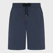 Vilebrequin - Men Satin Cotton Elastic Waist Bermuda Shorts Solid - Bermuda - Bartolo - Blau - Größe XL Vilebrequin - Men Satin Cotton Elastic Waist Bermuda Shorts Solid - Bermuda - Bartolo - Blau - Größe XL
