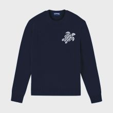 Vilebrequin - Turtle Rundhalspullover Aus Baumwolle Und Kaschmir Für Herren - Pullover - Payol - Blau - Größe XL Vilebrequin - Turtle Rundhalspullover Aus Baumwolle Und Kaschmir Für Herren - Pullover - Payol - Blau - Größe XL