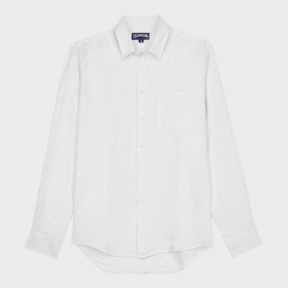 Vilebrequin - Einfarbiges Hemd Aus Leinen Für Herren - Hemd - Caroubis - Weiss - Größe XXXL Vilebrequin - Einfarbiges Hemd Aus Leinen Für Herren - Hemd - Caroubis - Weiss - Größe XXXL