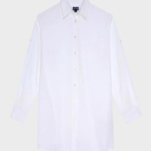 Vilebrequin - Vilebrequin Damen Leinenhemd Langarm Unifarben - Hemd - Fondant - Weiss - Größe XS Vilebrequin - Vilebrequin Damen Leinenhemd Langarm Unifarben - Hemd - Fondant - Weiss - Größe XS