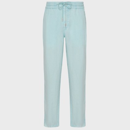 Vilebrequin - Solid Leinenhose In Regulärer Passform Für Herren - Hose - Parc - Blau - Größe XXL Vilebrequin - Solid Leinenhose In Regulärer Passform Für Herren - Hose - Parc - Blau - Größe XXL