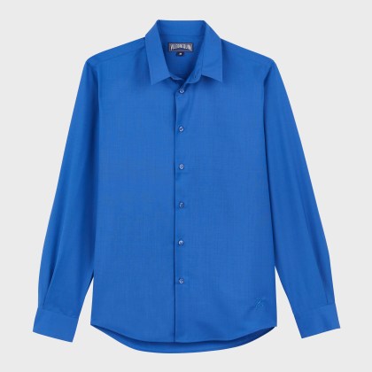 Vilebrequin - Solid Hemd Aus Wolle Für Herren - Hemd - Cool - Blau - Größe M Vilebrequin - Solid Hemd Aus Wolle Für Herren - Hemd - Cool - Blau - Größe M