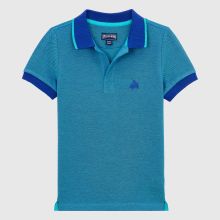 Vilebrequin - Polohemd Aus Baumwollpikee Mit Changierendem Effekt Für Jungen - Polohemd - Pantin - Blau - Größe 4 Vilebrequin - Polohemd Aus Baumwollpikee Mit Changierendem Effekt Für Jungen - Polohemd - Pantin - Blau - Größe 4