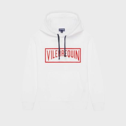 Vilebrequin - Boys Organic Cotton Hoodie Sweatshirt Stitched Logo - Sweatshirt - Giorgi - Weiss - Größe 2 Vilebrequin - Boys Organic Cotton Hoodie Sweatshirt Stitched Logo - Sweatshirt - Giorgi - Weiss - Größe 2