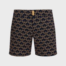Vilebrequin - Kurze Turtles Chain Stretch-badeshorts Mit Flachem Bund Für Herren - Bademode - Menise - Blau - Größe XXXL Vilebrequin - Kurze Turtles Chain Stretch-badeshorts Mit Flachem Bund Für Herren - Bademode - Menise - Blau - Größe XXXL
