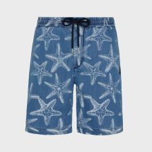 Vilebrequin - Bermudashorts Aus Leichtem Denim Mit Starfish-print Für Herren - Bermuda - Levant - Blau - Größe 40 Vilebrequin - Bermudashorts Aus Leichtem Denim Mit Starfish-print Für Herren - Bermuda - Levant - Blau - Größe 40