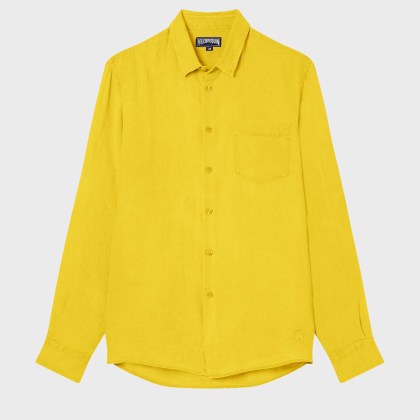 Vilebrequin - Solid Hemd Aus Leinen Für Herren - Hemd - Caroubis - Gelb - Größe XL Vilebrequin - Solid Hemd Aus Leinen Für Herren - Hemd - Caroubis - Gelb - Größe XL