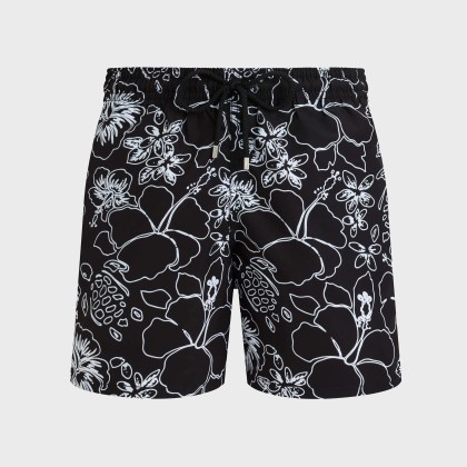 Vilebrequin - Tropical Turtles Ink Badeshorts Für Herren - Bademode - Moorea - Schwarz - Größe S Vilebrequin - Tropical Turtles Ink Badeshorts Für Herren - Bademode - Moorea - Schwarz - Größe S