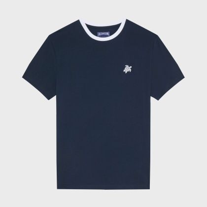 Vilebrequin - Bicolor T-shirt Aus Bio-baumwolle Für Herren - T-shirt - Tewis - Blau - Größe XXL Vilebrequin - Bicolor T-shirt Aus Bio-baumwolle Für Herren - T-shirt - Tewis - Blau - Größe XXL