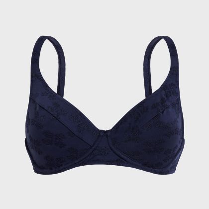 Vilebrequin - Turtle Monogram Bügel-bikinioberteil Aus Jacquard Für Damen - Bademode - Leona - Blau - Größe M Vilebrequin - Turtle Monogram Bügel-bikinioberteil Aus Jacquard Für Damen - Bademode - Leona - Blau - Größe M