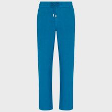 Vilebrequin - Solid Gerade Geschnittene Leinenhose Für Herren - Hose - Parc - Blau - Größe S Vilebrequin - Solid Gerade Geschnittene Leinenhose Für Herren - Hose - Parc - Blau - Größe S