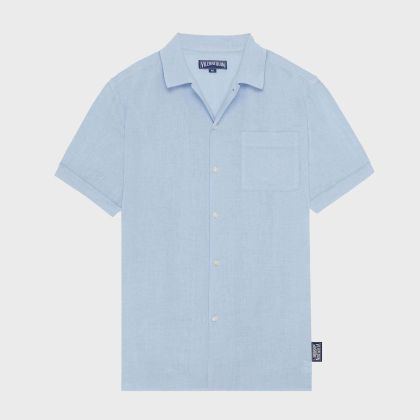 Vilebrequin - Solid Bowling-hemd Aus Leinen Für Herren – Vilebrequin X Highsnobiety - Hemd - Charli - Blau - Größe M Vilebrequin - Solid Bowling-hemd Aus Leinen Für Herren – Vilebrequin X Highsnobiety - Hemd - Charli - Blau - Größe M