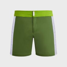 Vilebrequin - Color Block Stretch-badeshorts Mit Flachem Bund Für Herren - Bademode - Merle - Grün - Größe XXL Vilebrequin - Color Block Stretch-badeshorts Mit Flachem Bund Für Herren - Bademode - Merle - Grün - Größe XXL