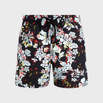 Vilebrequin - Men Swim Shorts Flower Splash - Vbq X Palm Angels - Bademode - Moorea - Schwarz - Größe M Vilebrequin - Men Swim Shorts Flower Splash - Vbq X Palm Angels - Bademode - Moorea - Schwarz - Größe M