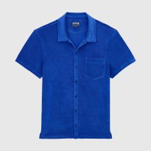 Vilebrequin - Solid Unisex-bowling-hemd Aus Baumwolle - Hemd - Charli - Blau - Größe XXL Vilebrequin - Solid Unisex-bowling-hemd Aus Baumwolle - Hemd - Charli - Blau - Größe XXL