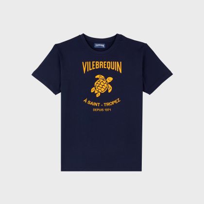 Vilebrequin - T-shirt Aus Baumwolle Mit Logoprägung Für Herren - T-shirt - Portisol - Blau - Größe XL Vilebrequin - T-shirt Aus Baumwolle Mit Logoprägung Für Herren - T-shirt - Portisol - Blau - Größe XL