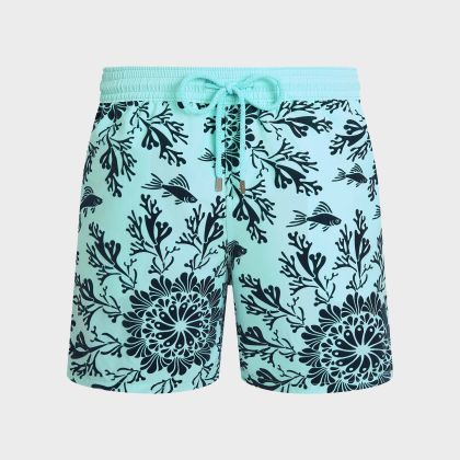Vilebrequin - Beflockte Coral Mandala Badeshorts Für Herren - Bademode - Moorea - Blau - Größe XXL Vilebrequin - Beflockte Coral Mandala Badeshorts Für Herren - Bademode - Moorea - Blau - Größe XXL