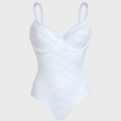 Vilebrequin - Turtle Monogram Jacquard Badeanzug Mit Bügeln Für Damen - Bademode - Leonita - Weiss - Größe L Vilebrequin - Turtle Monogram Jacquard Badeanzug Mit Bügeln Für Damen - Bademode - Leonita - Weiss - Größe L