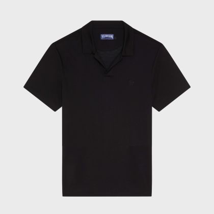 Vilebrequin - Einfarbiges Polohemd Aus Tencel Für Herren - Polohemd - Pirinol - Schwarz - Größe S Vilebrequin - Einfarbiges Polohemd Aus Tencel Für Herren - Polohemd - Pirinol - Schwarz - Größe S