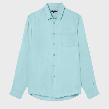 Vilebrequin - Einfarbiges Hemd Aus Leinen Für Herren - Hemd - Caroubis - Blau - Größe XXXL Vilebrequin - Einfarbiges Hemd Aus Leinen Für Herren - Hemd - Caroubis - Blau - Größe XXXL