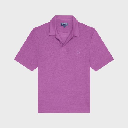 Vilebrequin - Einfarbiges Polohemd Aus Leinenjersey Für Herren - Polohemd - Pyramid - Violett - Größe XXL Vilebrequin - Einfarbiges Polohemd Aus Leinenjersey Für Herren - Polohemd - Pyramid - Violett - Größe XXL