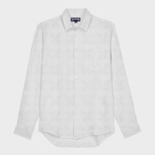 Vilebrequin - Turtle Monogram Hemd Aus Leinen Und Baumwolle Für Herren - Hemd - Caroubis - Weiss - Größe S Vilebrequin - Turtle Monogram Hemd Aus Leinen Und Baumwolle Für Herren - Hemd - Caroubis - Weiss - Größe S