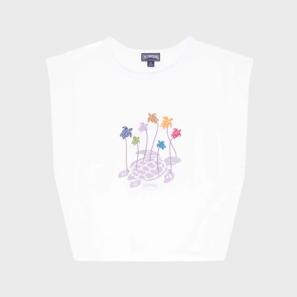 Vilebrequin - Mini Turtle Tanktop Aus Bio-baumwolle Für Mädchen - Trägershirt - Ghost - Weiss - Größe 8 Vilebrequin - Mini Turtle Tanktop Aus Bio-baumwolle Für Mädchen - Trägershirt - Ghost - Weiss - Größe 8