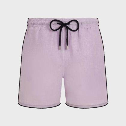Vilebrequin - Solid Badeshorts Aus Leinen Für Herren - Bademode - Mallorca - Violett - Größe XXL Vilebrequin - Solid Badeshorts Aus Leinen Für Herren - Bademode - Mallorca - Violett - Größe XXL