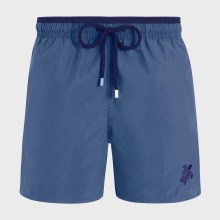 Vilebrequin - Zweifarbige Solid Bicolore Badeshorts Für Herren - Bademode - Moka - Blau - Größe S Vilebrequin - Zweifarbige Solid Bicolore Badeshorts Für Herren - Bademode - Moka - Blau - Größe S