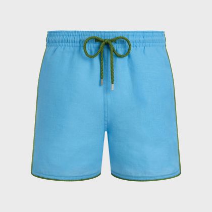 Vilebrequin - Solid Badeshorts Aus Leinen Für Herren - Bademode - Mallorca - Blau - Größe M Vilebrequin - Solid Badeshorts Aus Leinen Für Herren - Bademode - Mallorca - Blau - Größe M