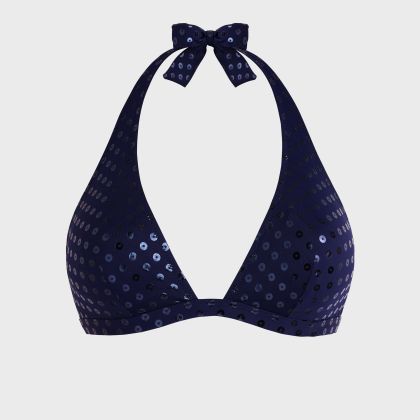 Vilebrequin - Relief Sparkling Neckholder-bikinioberteil Für Damen - Bademode - Fleche - Blau - Größe XL Vilebrequin - Relief Sparkling Neckholder-bikinioberteil Für Damen - Bademode - Fleche - Blau - Größe XL