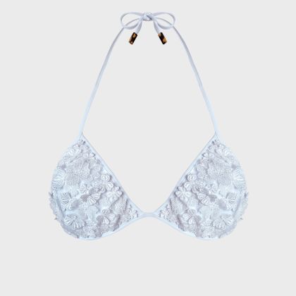 Vilebrequin - Besticktes Triangel-bikini-oberteil Aus Guipure-spitze Florale - Bademode - Saint - Weiss - Größe M/L Vilebrequin - Besticktes Triangel-bikini-oberteil Aus Guipure-spitze Florale - Bademode - Saint - Weiss - Größe M/L