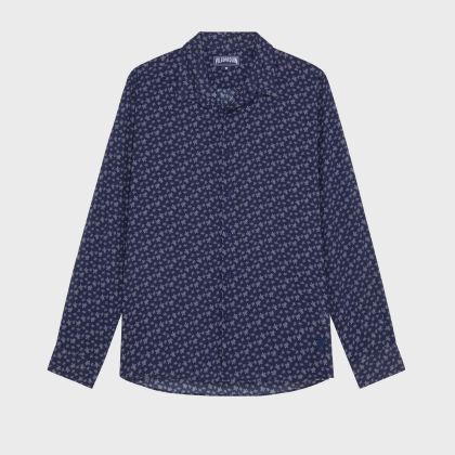 Vilebrequin - Men Cotton Voile Shirt Micro Ronde Des Tortues - Hemd - Caracal - Violett - Größe L Vilebrequin - Men Cotton Voile Shirt Micro Ronde Des Tortues - Hemd - Caracal - Violett - Größe L