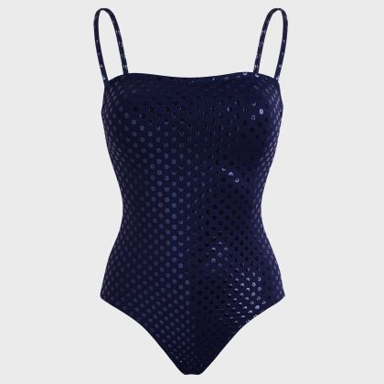 Vilebrequin - Relief Sparkling Bustier-badeanzug Für Damen - Bademode - Facette - Blau - Größe L Vilebrequin - Relief Sparkling Bustier-badeanzug Für Damen - Bademode - Facette - Blau - Größe L