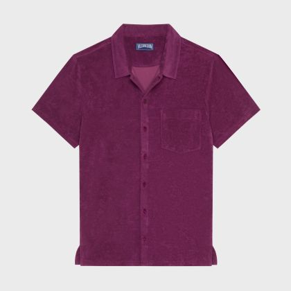 Vilebrequin - Solid Bowling-hemd Aus Frottee Für Herren - Hemd - Charli - Violett - Größe XL Vilebrequin - Solid Bowling-hemd Aus Frottee Für Herren - Hemd - Charli - Violett - Größe XL