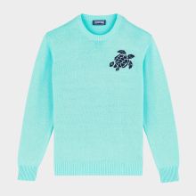 Vilebrequin - Turtle Rundhalspullover Aus Baumwolle Und Kaschmir Für Herren - Pullover - Rayol - Blau - Größe XL Vilebrequin - Turtle Rundhalspullover Aus Baumwolle Und Kaschmir Für Herren - Pullover - Rayol - Blau - Größe XL